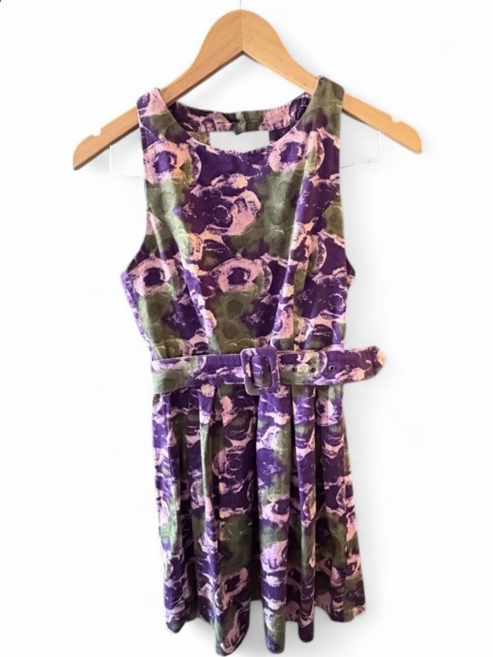 See Thru Soul | Purple Floral Fit & Flare Dress Size Small